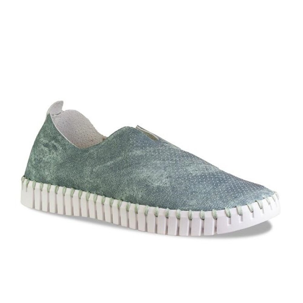 ILSE JACOBSEN Denim Tulip Flats Bleached Comfort Shoes Removable Insole